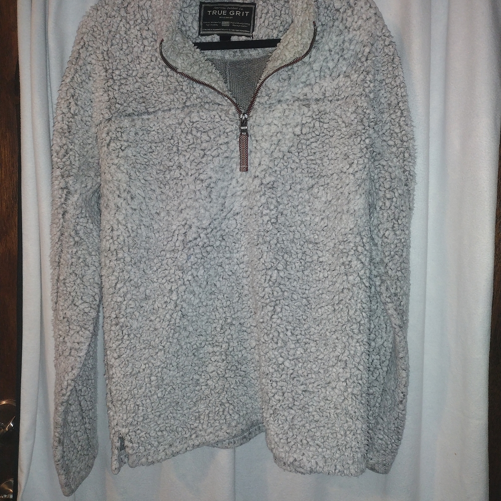 True Grit Men's Gray Sherpa Sweater